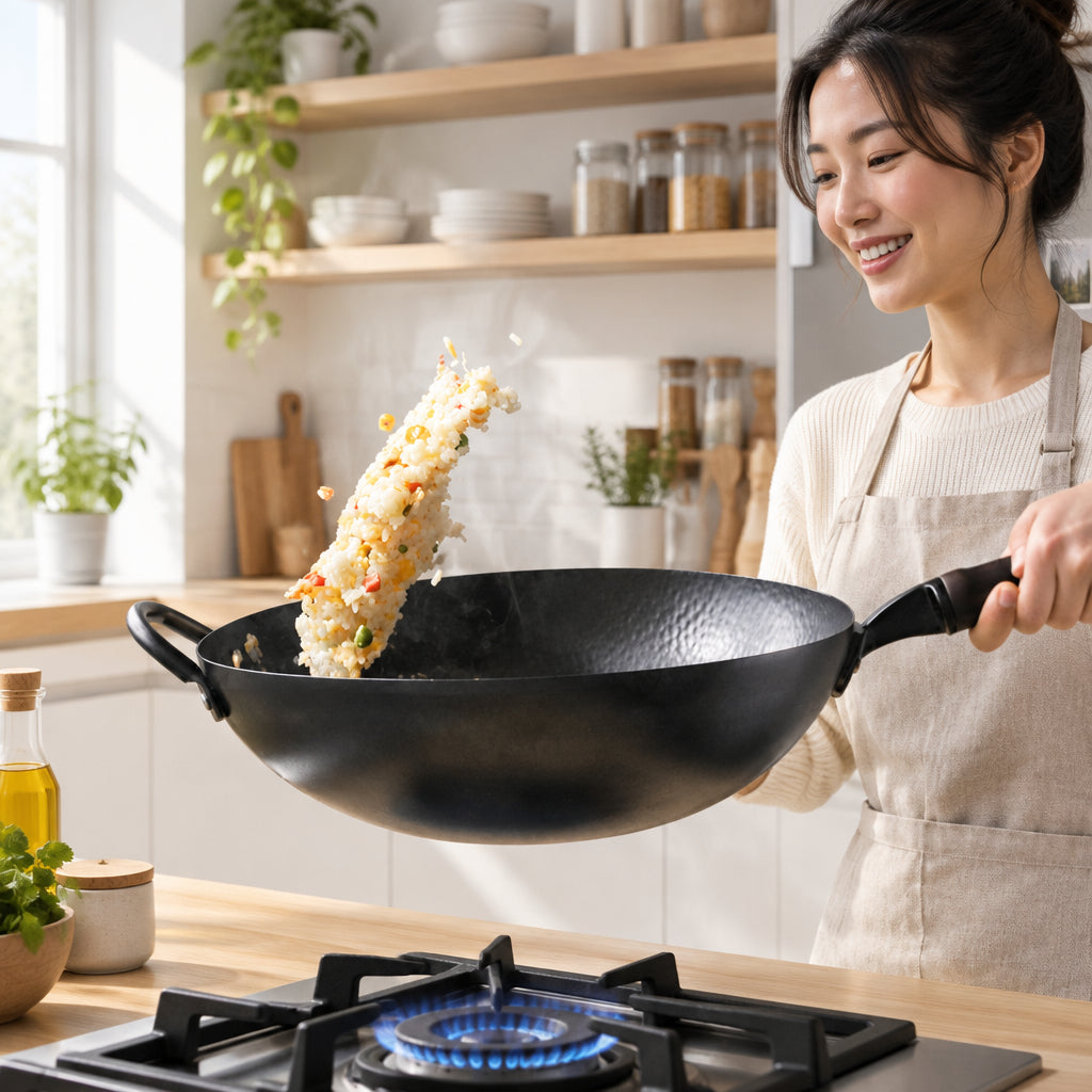 Wok de acero al carbono antiadherente Companion