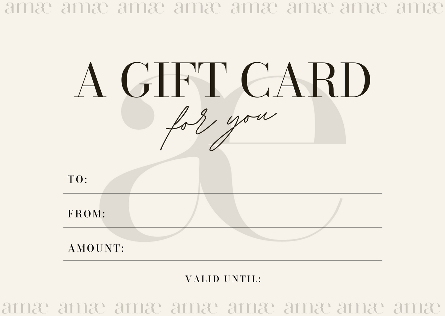 Tarjeta de Regalo Amae