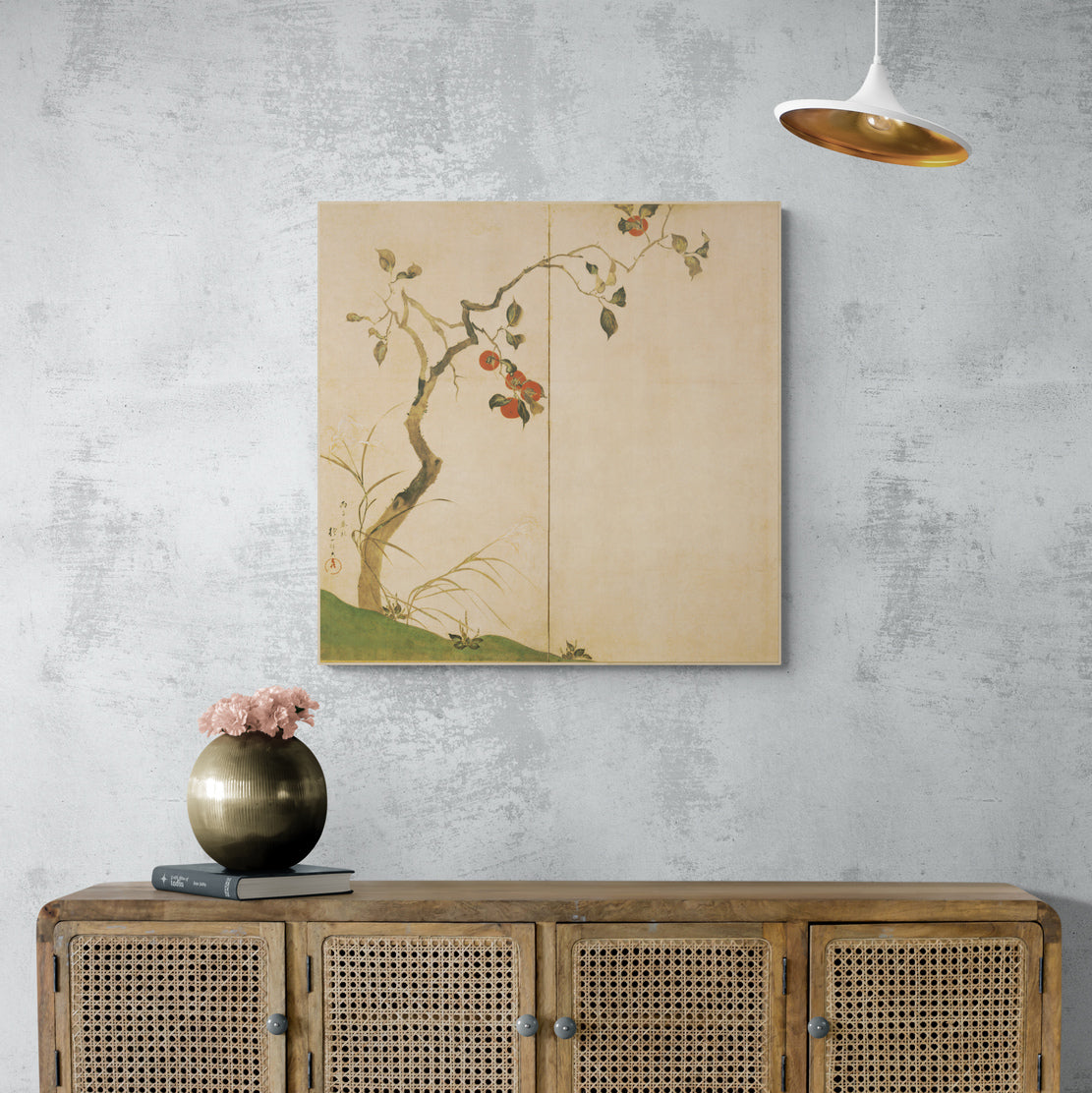 Rinpa Painting - "Persimmon Tree" by Sakai Hōitsu