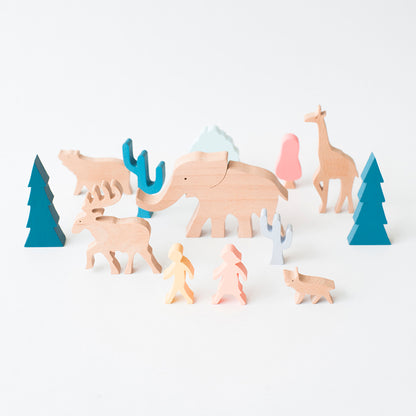 Landscape Wooden Blocks - Animal Forest