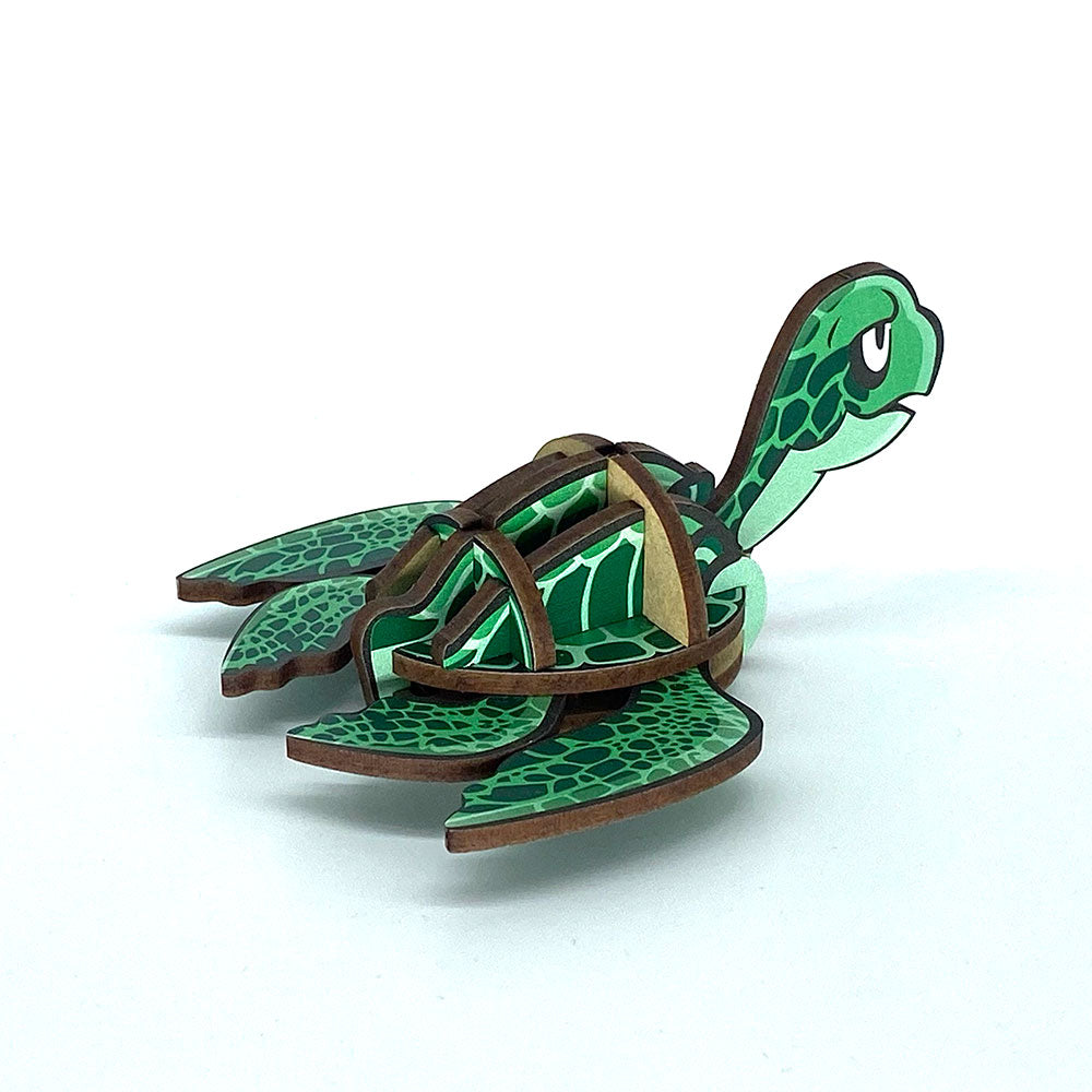 Puzzle 3D de Tortuga Verde