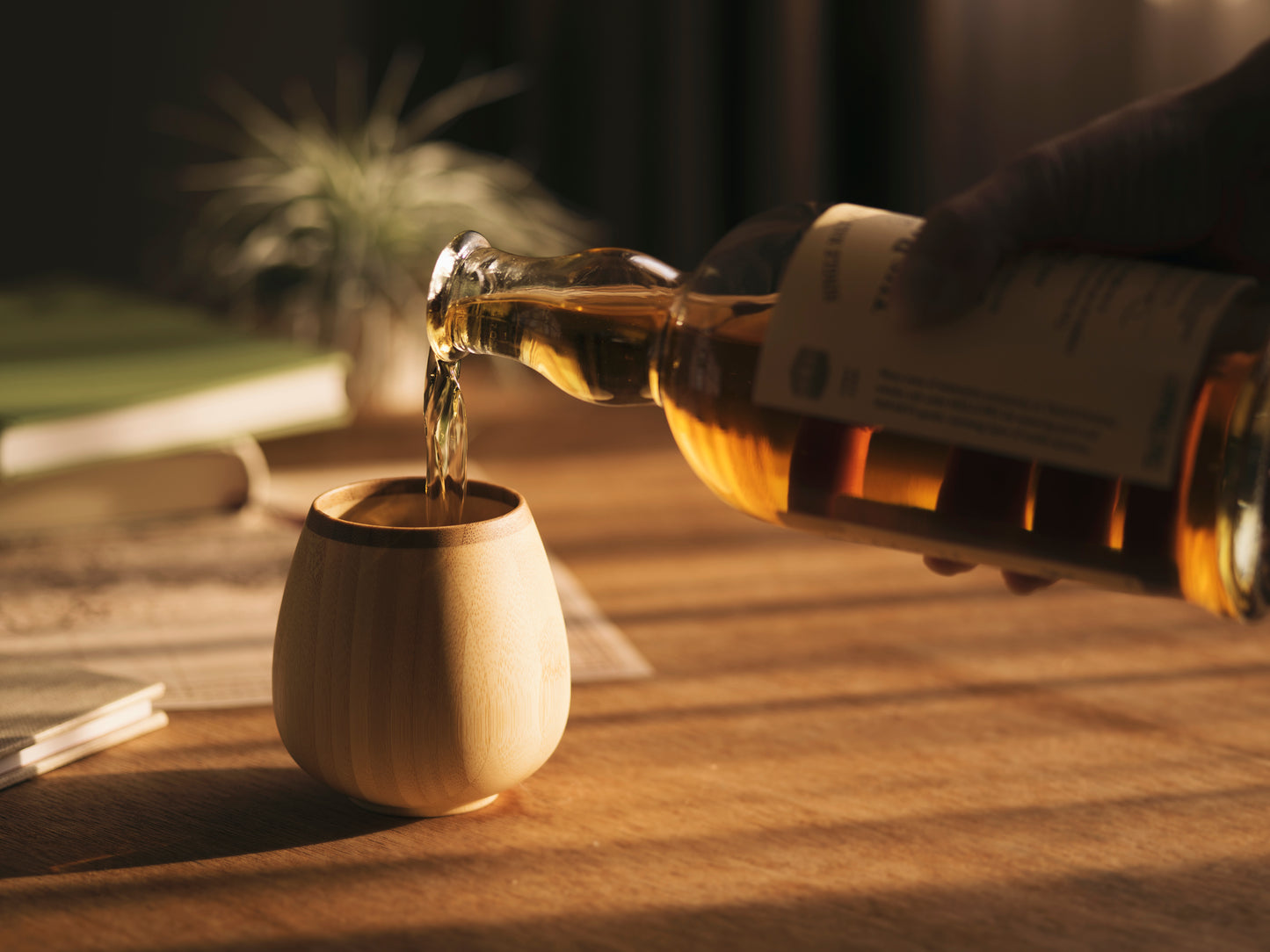 Bamboo Rocking Vessel Pair (White & Brown)