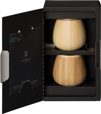 Bamboo Rocking Vessel Pair (White & Brown)