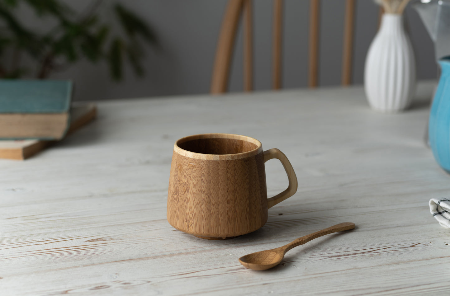 Taza y cuchara de bambu Flan