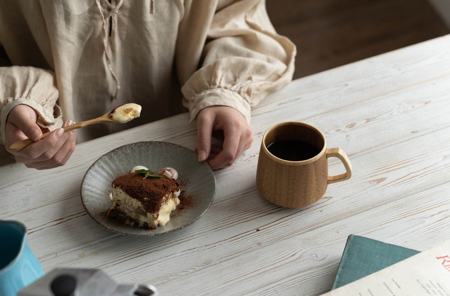 Taza y cuchara de bambu Flan