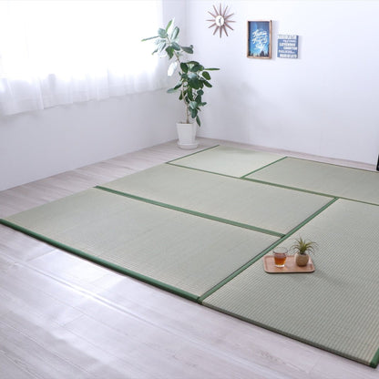 Vegan and sustainable traditional Japanese Rakuza Light tatami made from natural igusa rush grass, styled as eco-friendly flooring in a minimalist home.